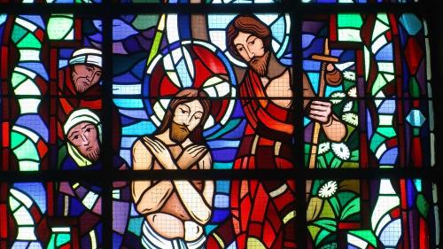 彩色玻璃窗、法国、耶稣