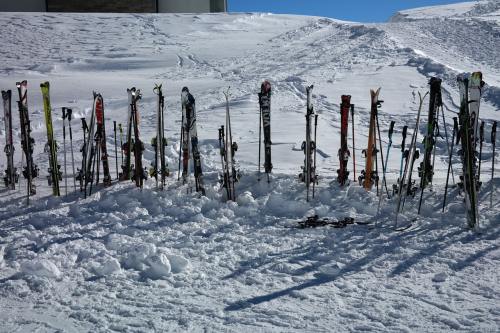 滑雪杖、滑雪、打破