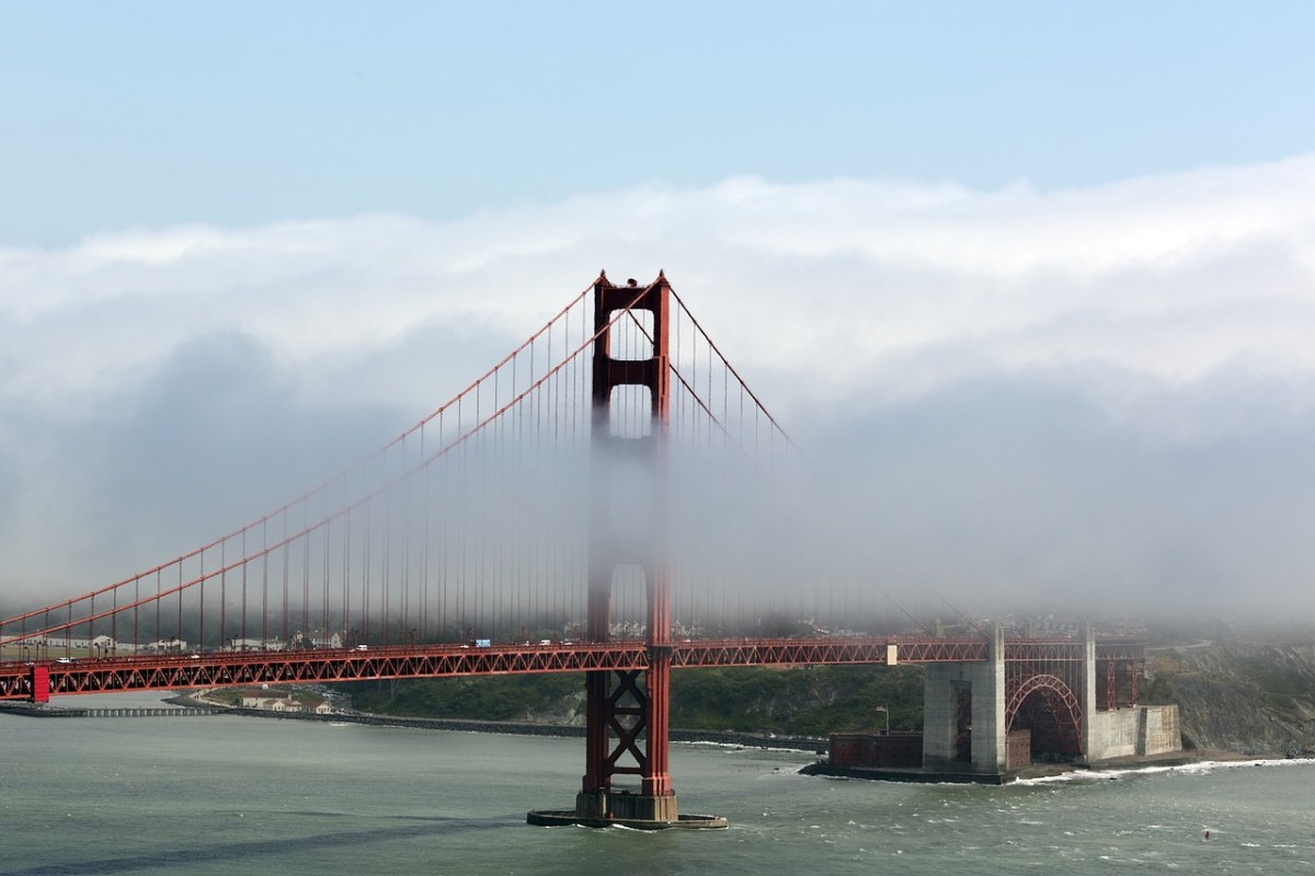 金门大桥、雾、里程碑免费图片