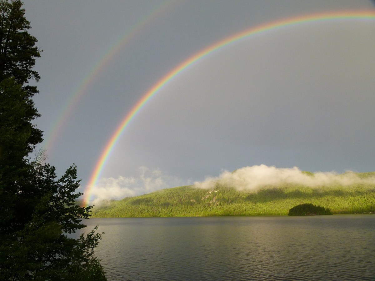 双、彩虹、雷暴免费图片