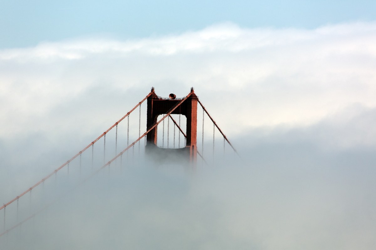 桥、金门大桥、雾免费图片