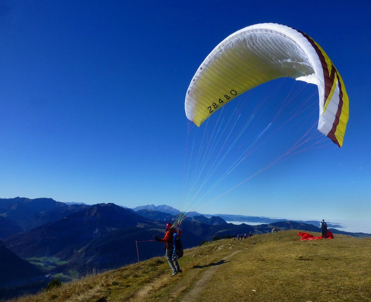 滑翔伞、风、天空免费图片