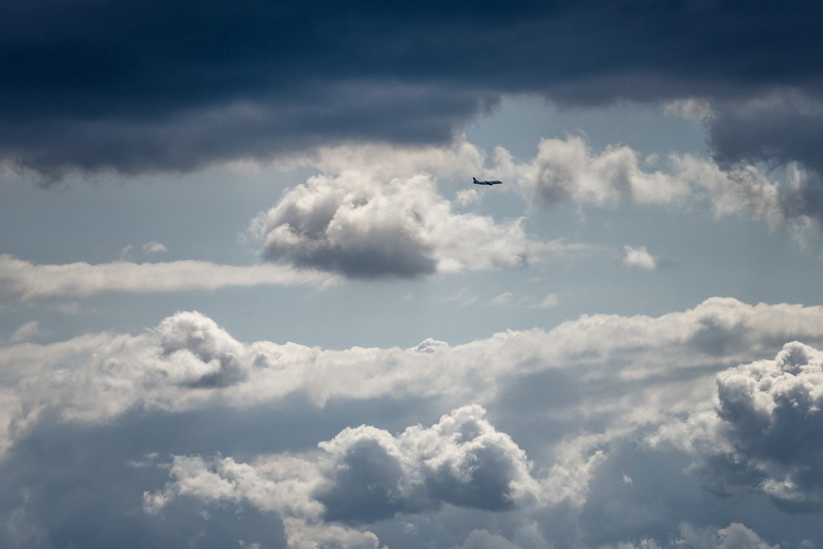 云、天空、飞机免费图片