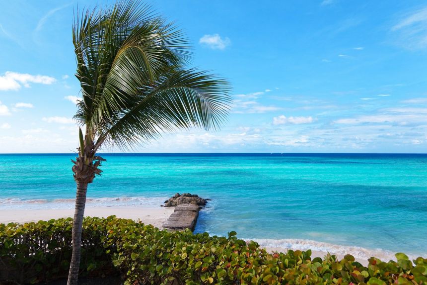 美丽蓝色加勒比海