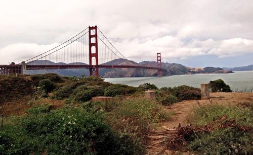 金门大桥、旧金山、湾