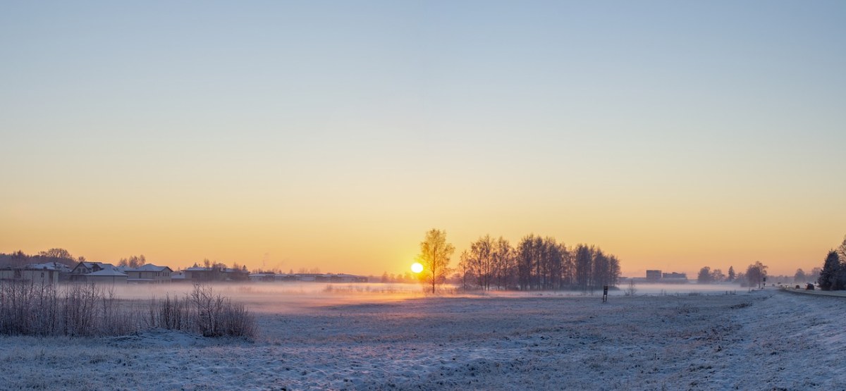 景观、日落、冬天免费图片