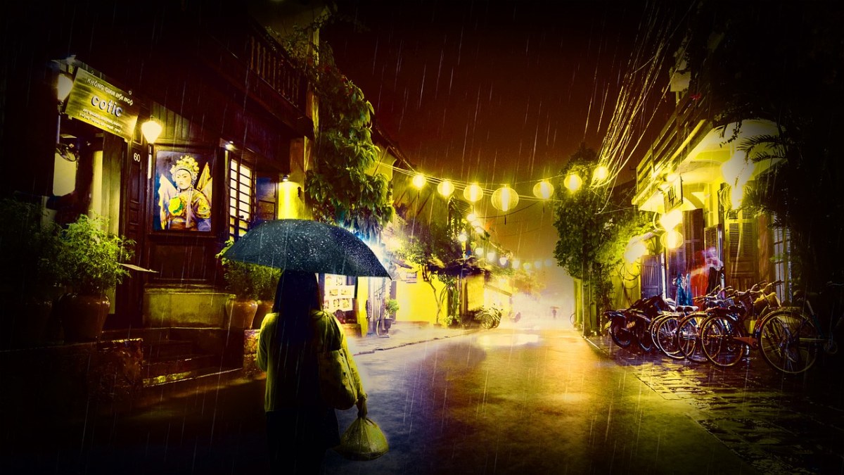 雨、雨中的城市免费图片