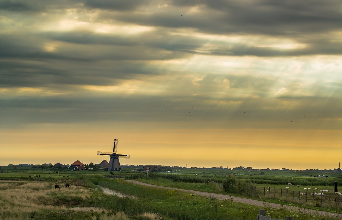 荷兰、风车、天空免费图片