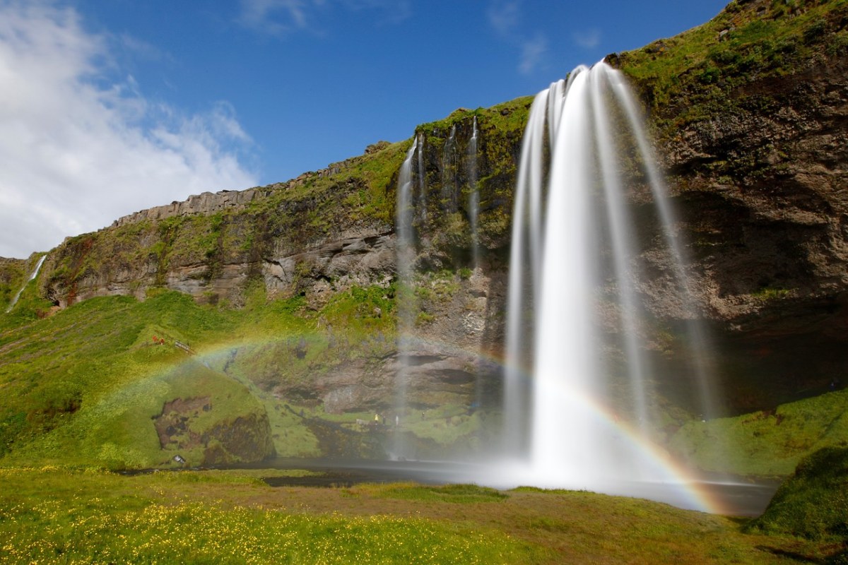 瀑布、冰岛、彩虹免费图片