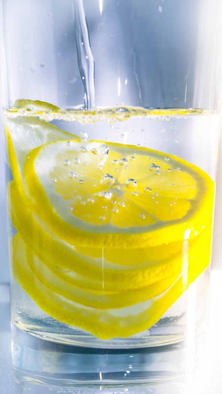 水,喝,柠檬