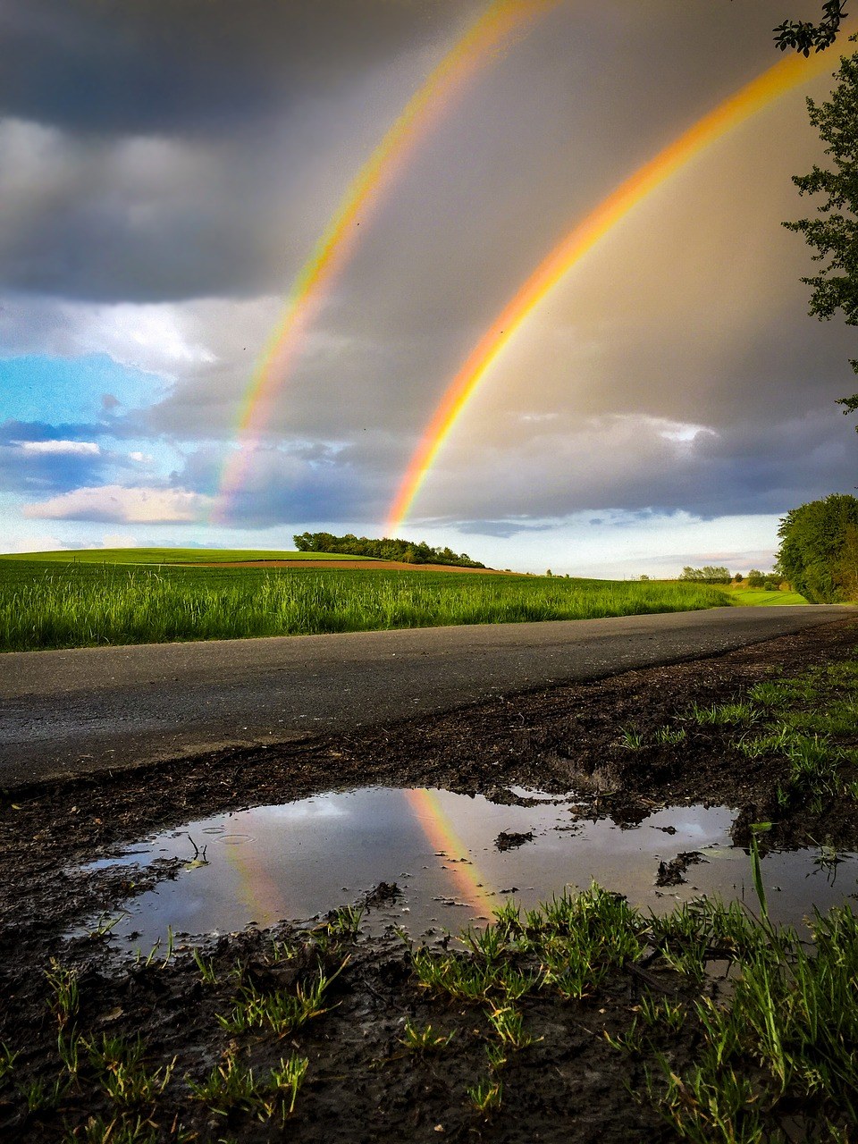 彩虹、雷暴、天气免费图片