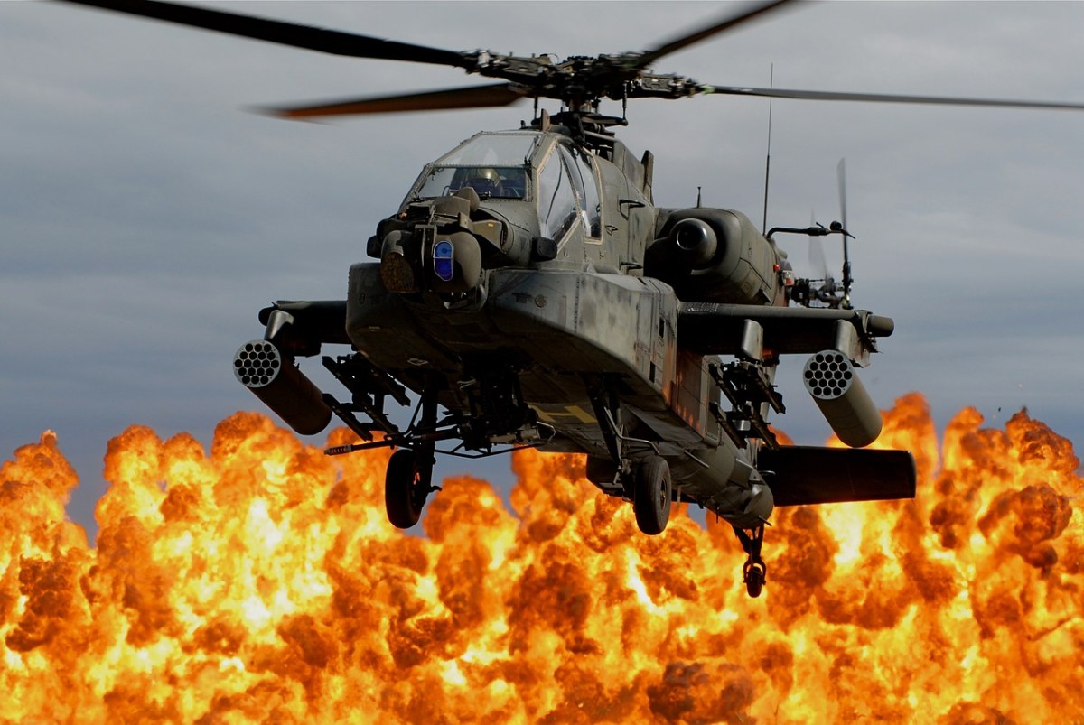 直升机,火,爆炸