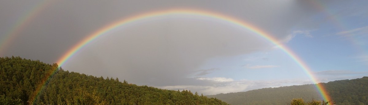 彩虹、天空、雨免费图片