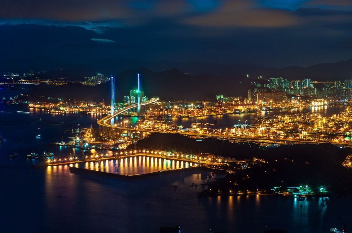香港、海港、夜免费图片
