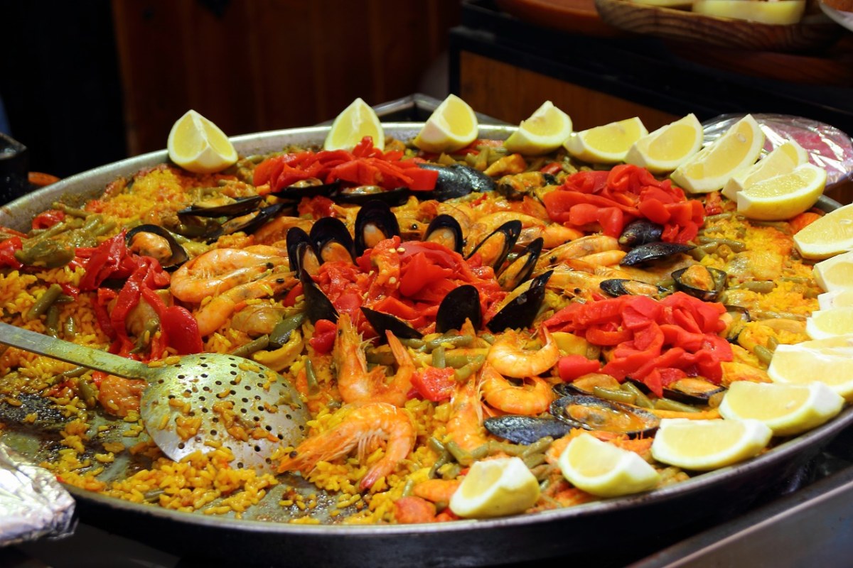 西班牙海鲜饭、水稻、挪威海蜇虾免费图片