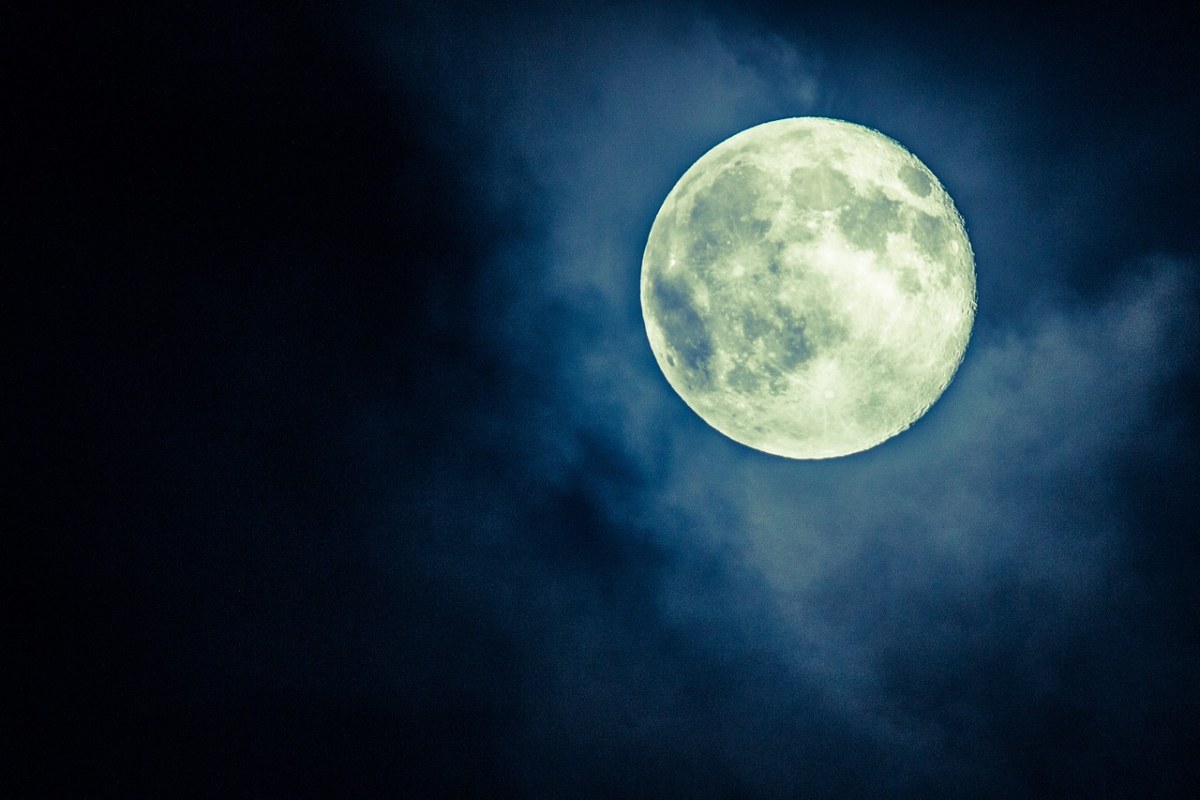 月亮,夜晚的天空