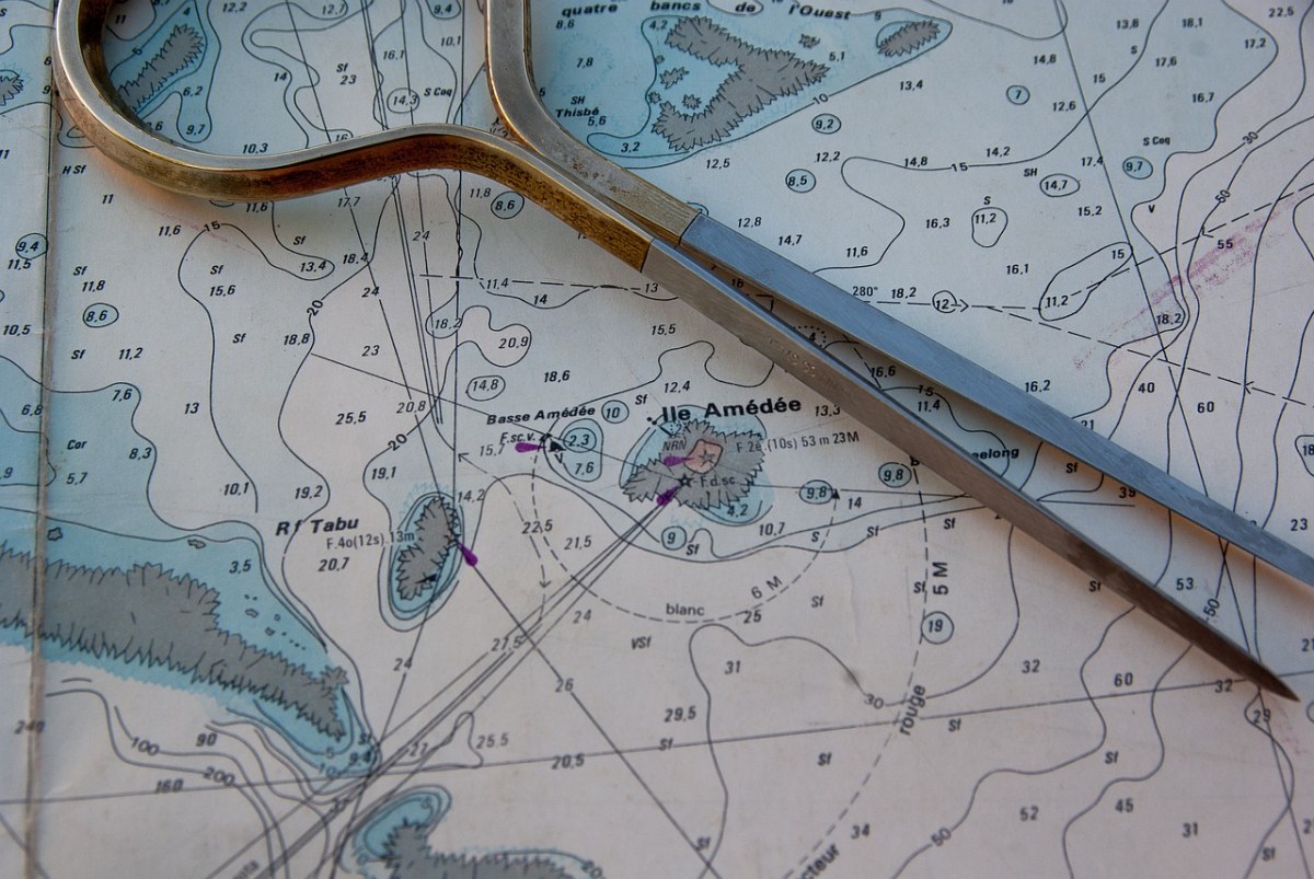 海洋地图、指南针、导航免费图片
