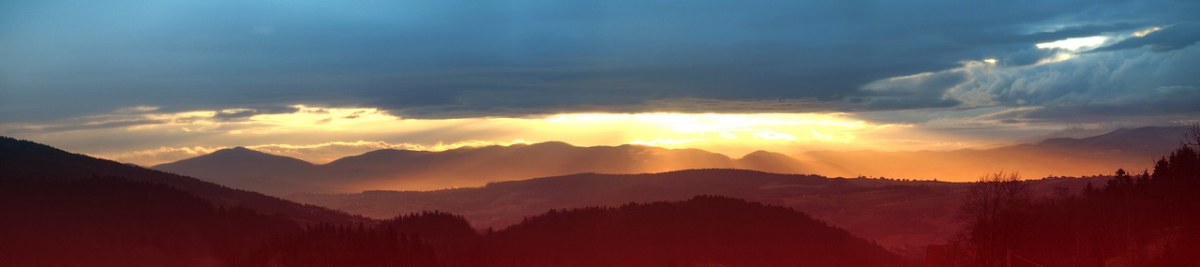 全景、日出、山免费图片