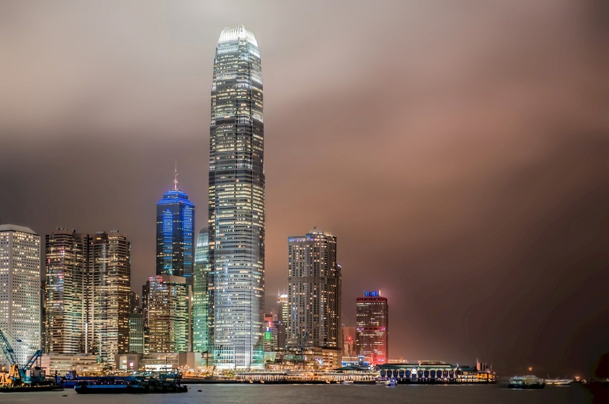 香港、摩天大楼、夜免费图片