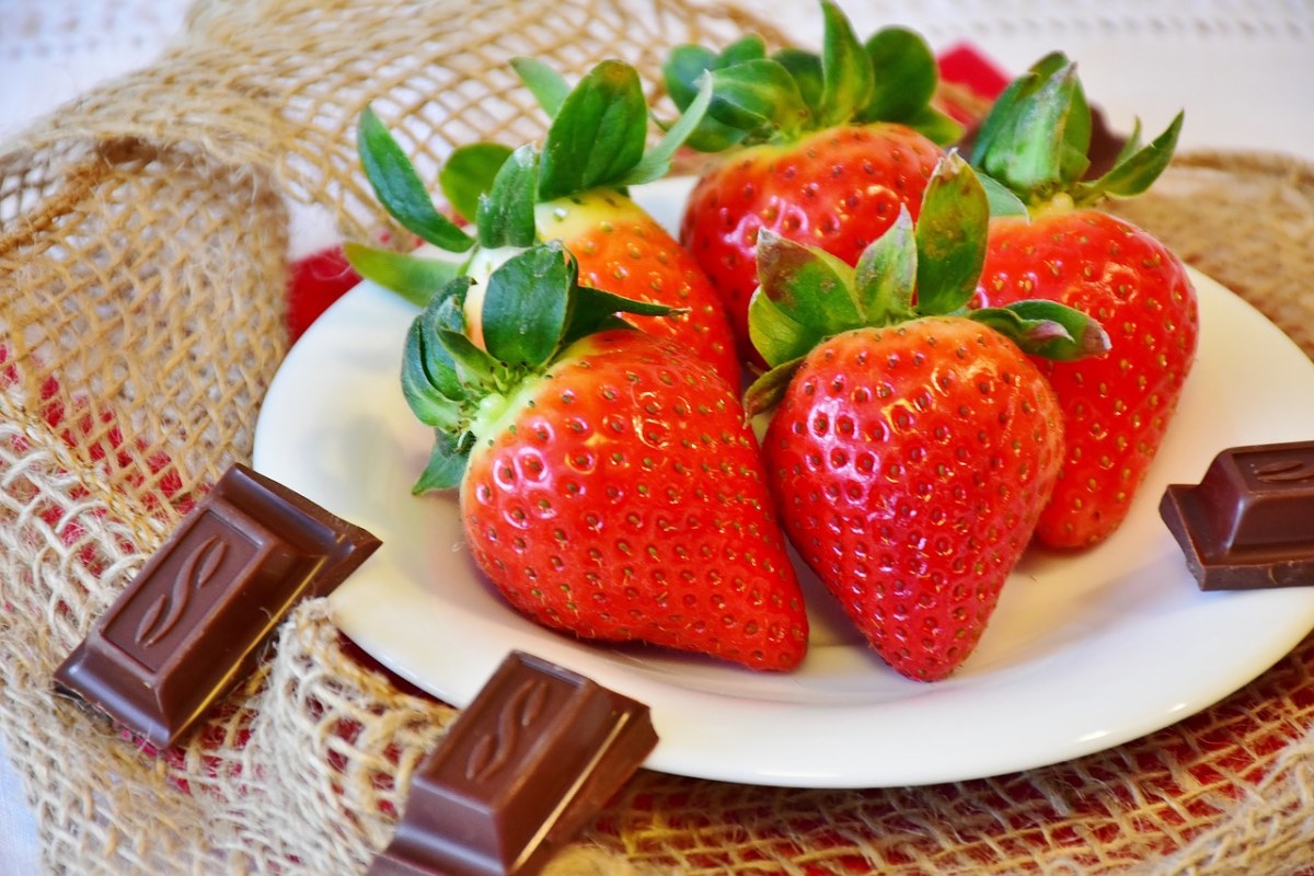 草莓、巧克力、水果免费图片