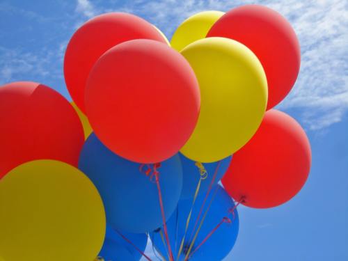 党的气球、庆典、快乐