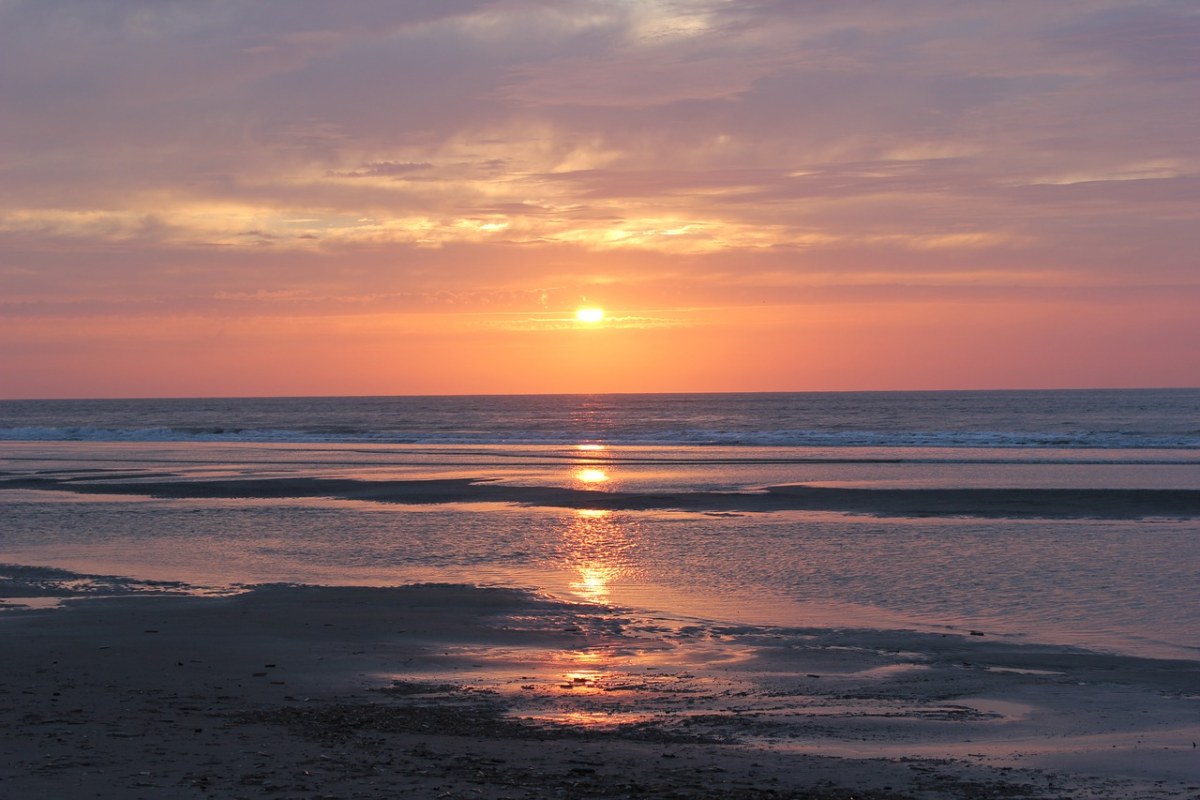 海面上的日落黄昏免费图片