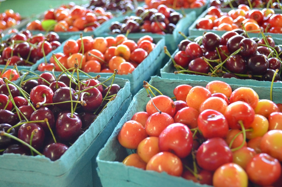 樱桃、农民市场、食品免费图片