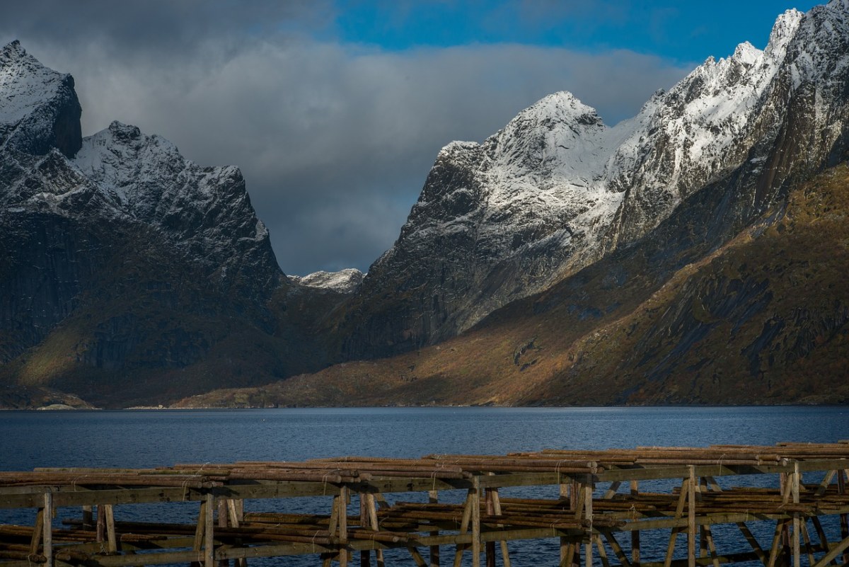 罗弗敦海,山,风景