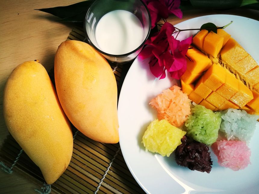 芒果、水果、糯米饭