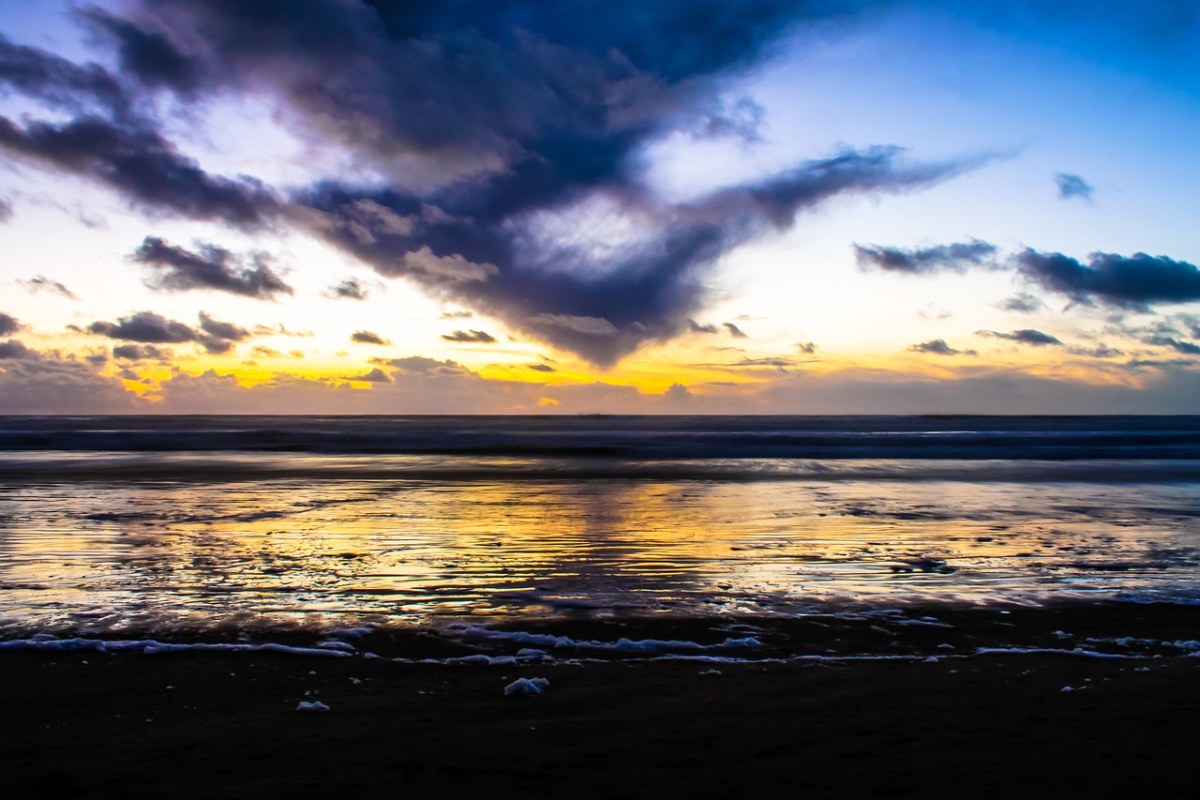 日落、蓬、海洋免费图片