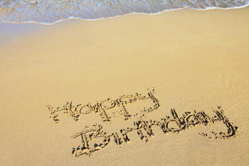 海滩、生日快乐、庆典