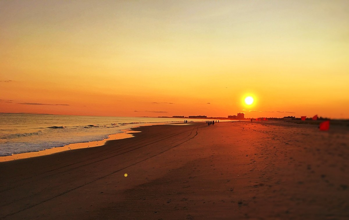 夕阳、日落、海边免费图片