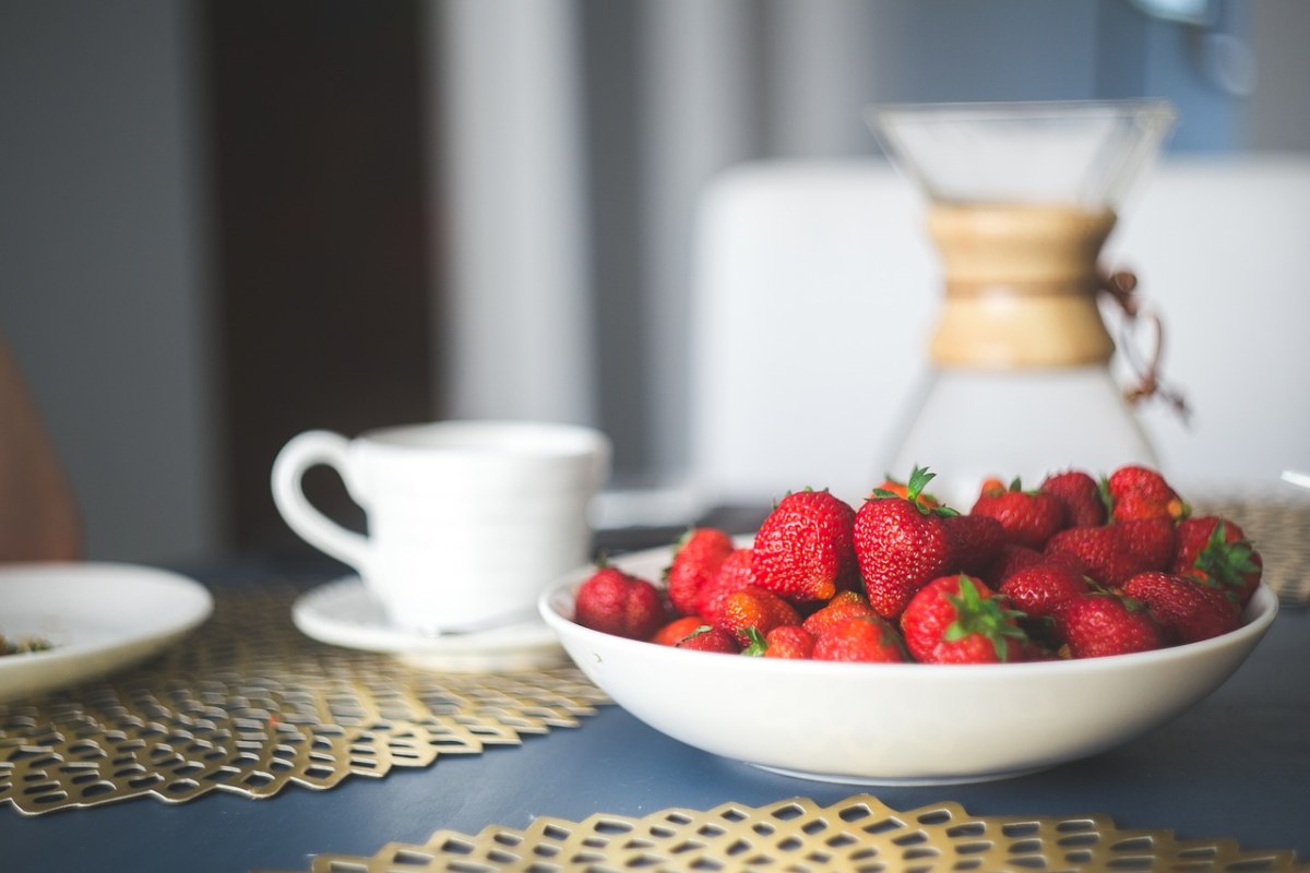 草莓、早餐、水果免费图片