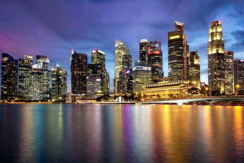 新加坡、滨海湾、鱼尾狮