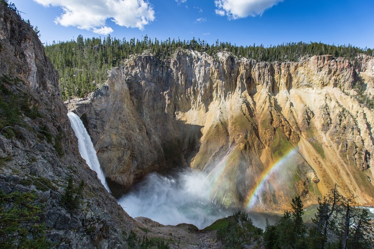 双彩虹、大瀑布、黄石瀑布免费图片