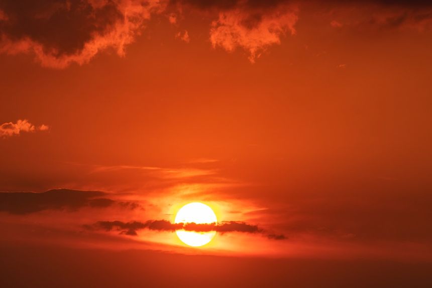 太阳,日落,天空