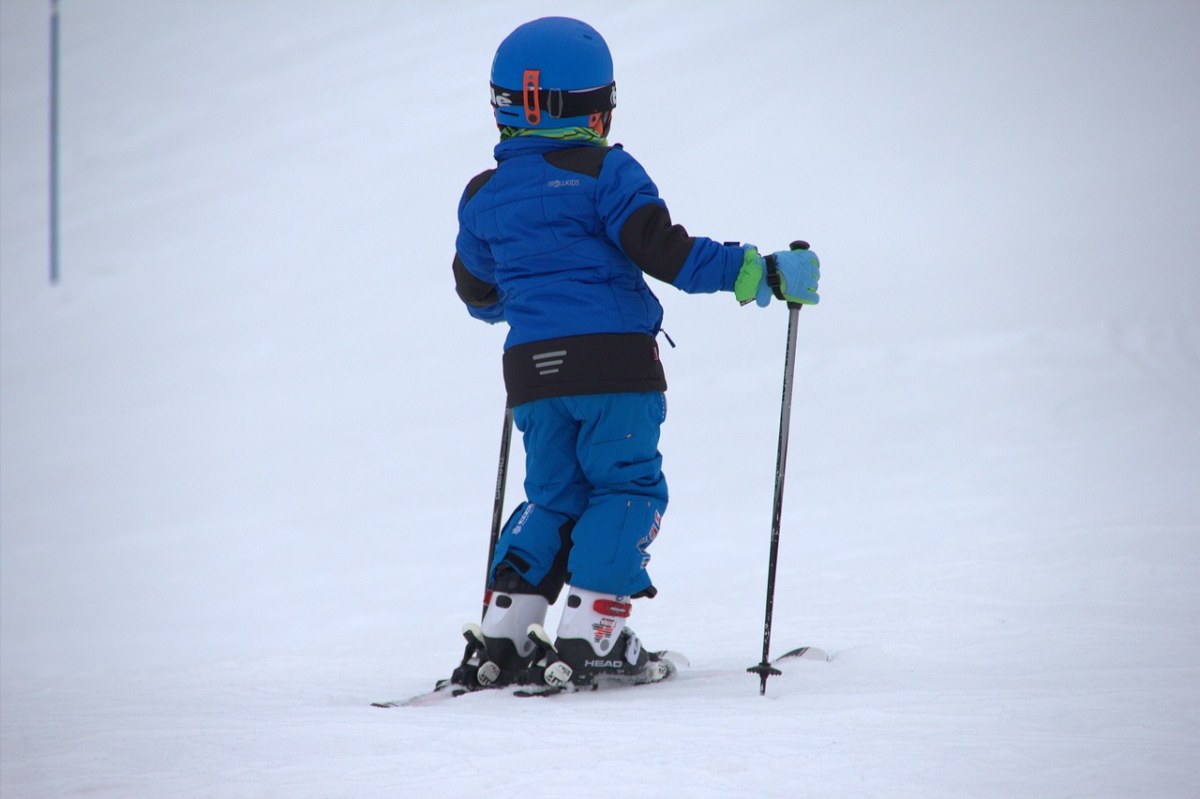孩子、冬天、滑雪免费图片