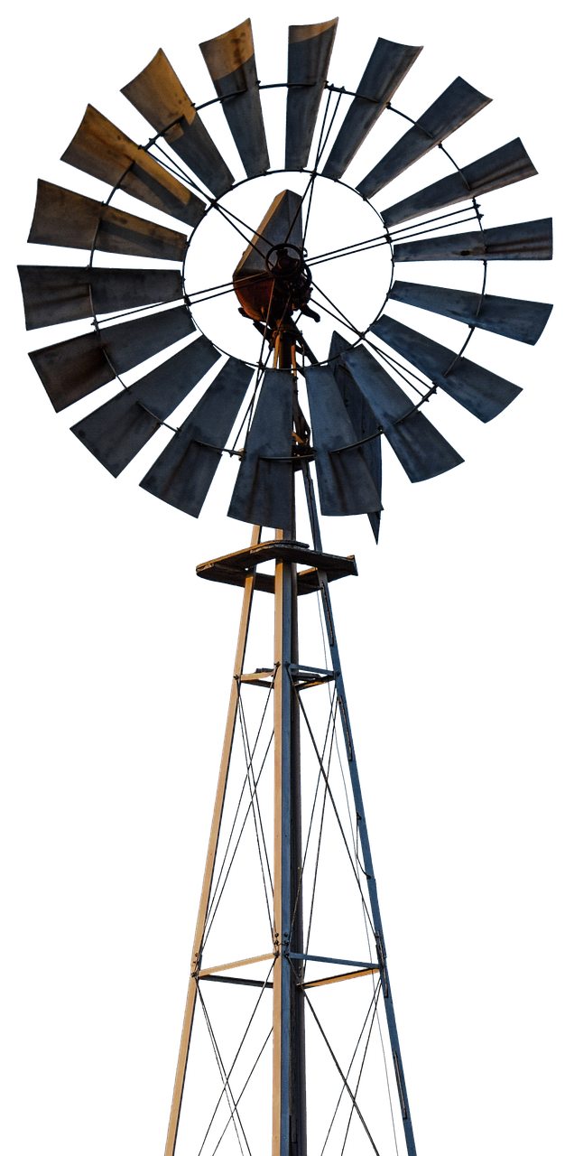 风车,孤立,金属