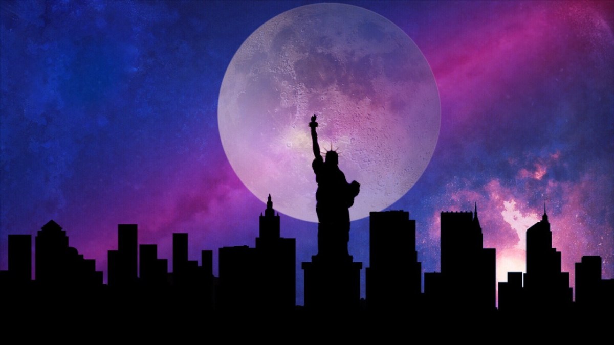 纽约、月亮、星星免费图片