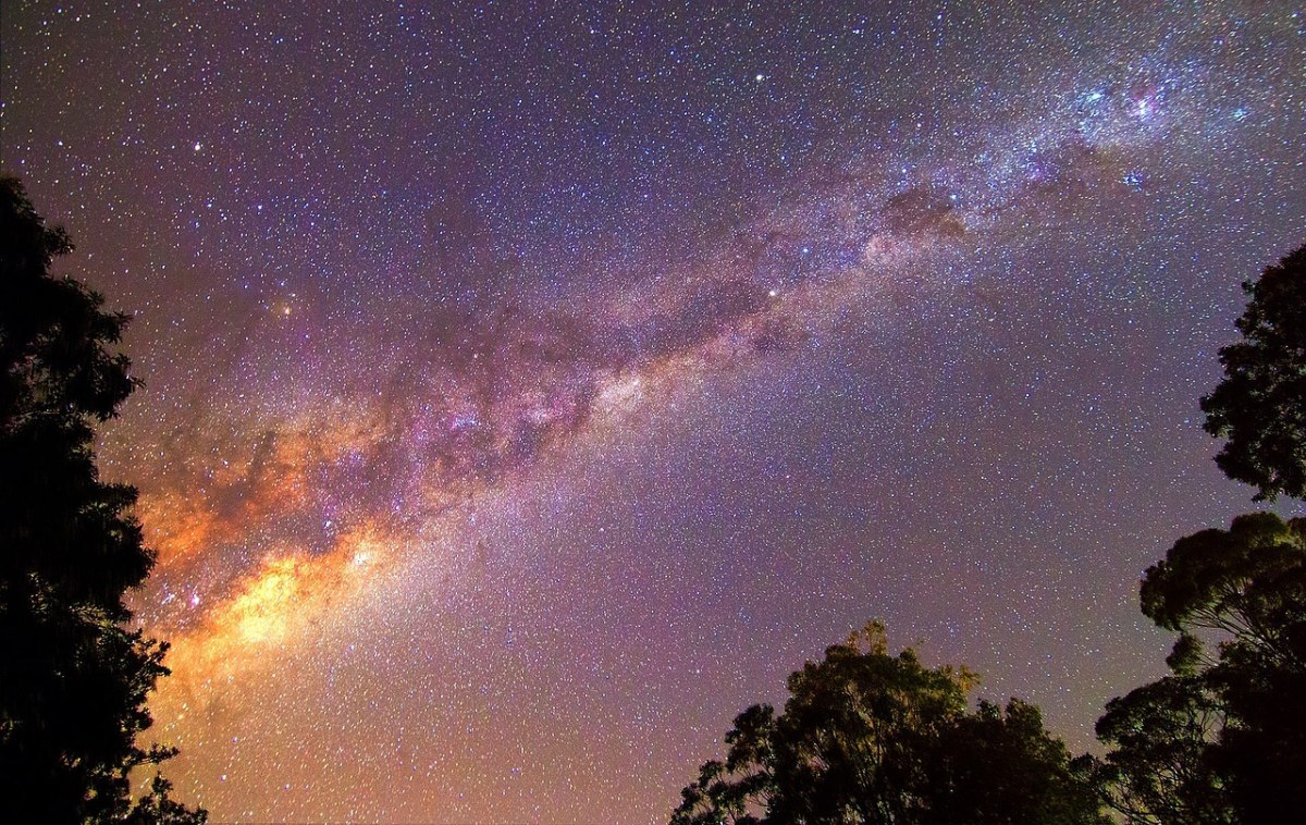 银河、夜、景观免费图片