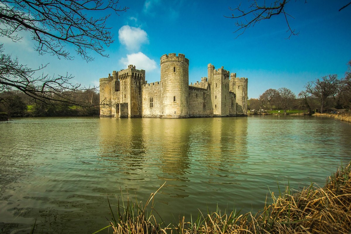 bodiam,城堡,湖