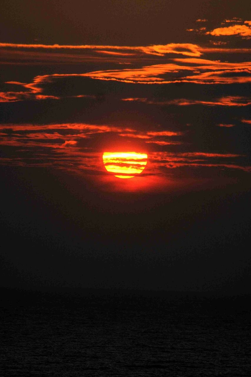 太阳落山照片高清图片