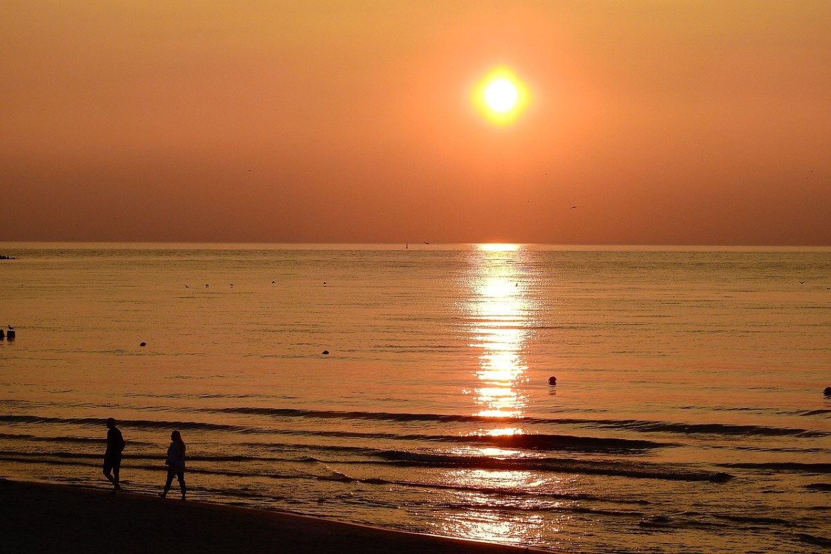 日落、海、美容免费图片