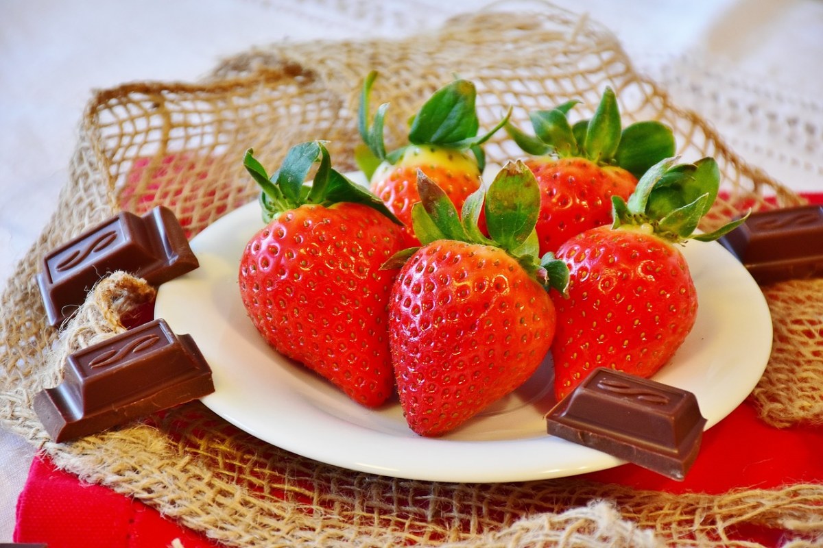 草莓、巧克力、水果免费图片