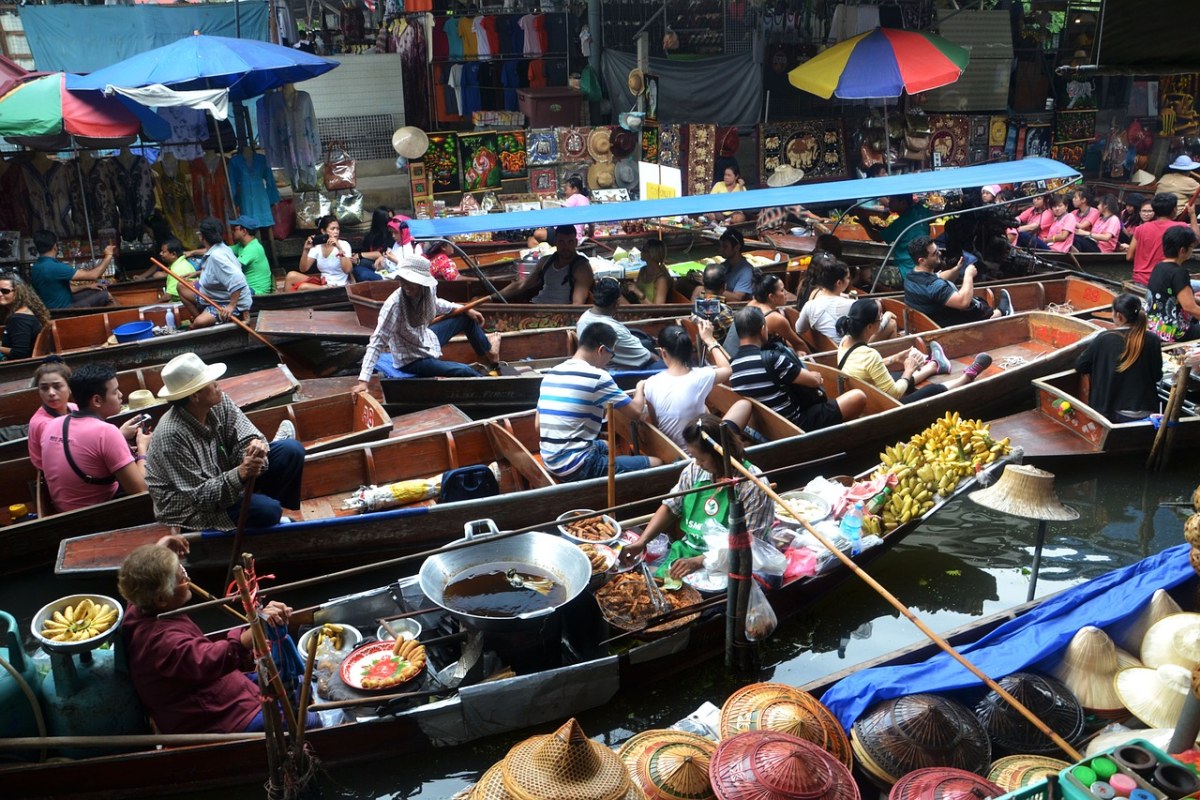 曼谷、泰国、水上市场免费图片