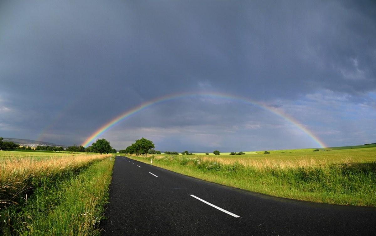 路径、彩虹、道路免费图片