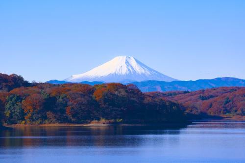 日本、富士山、狭山湖