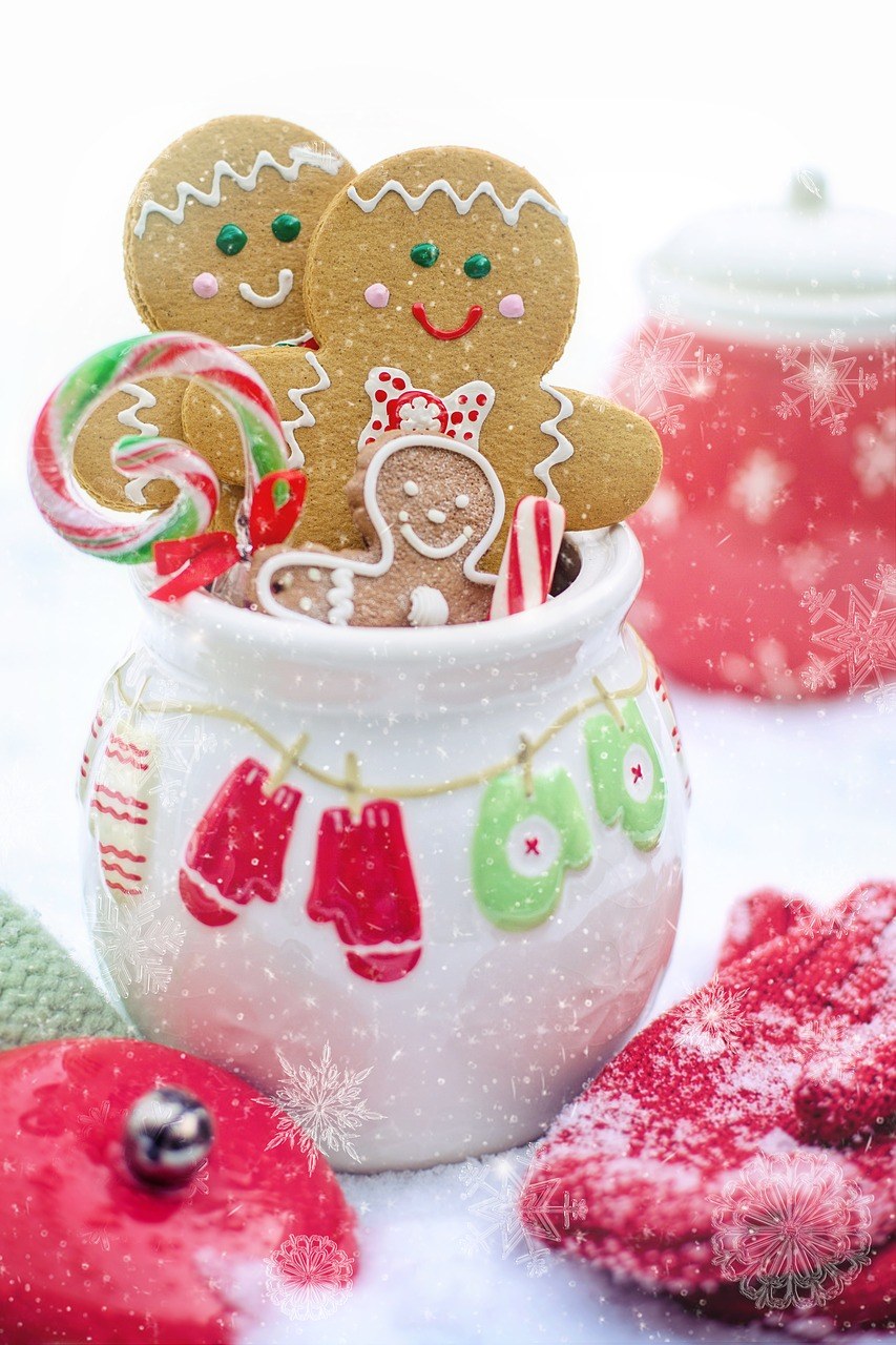 冬天、雪、圣诞姜饼人免费图片