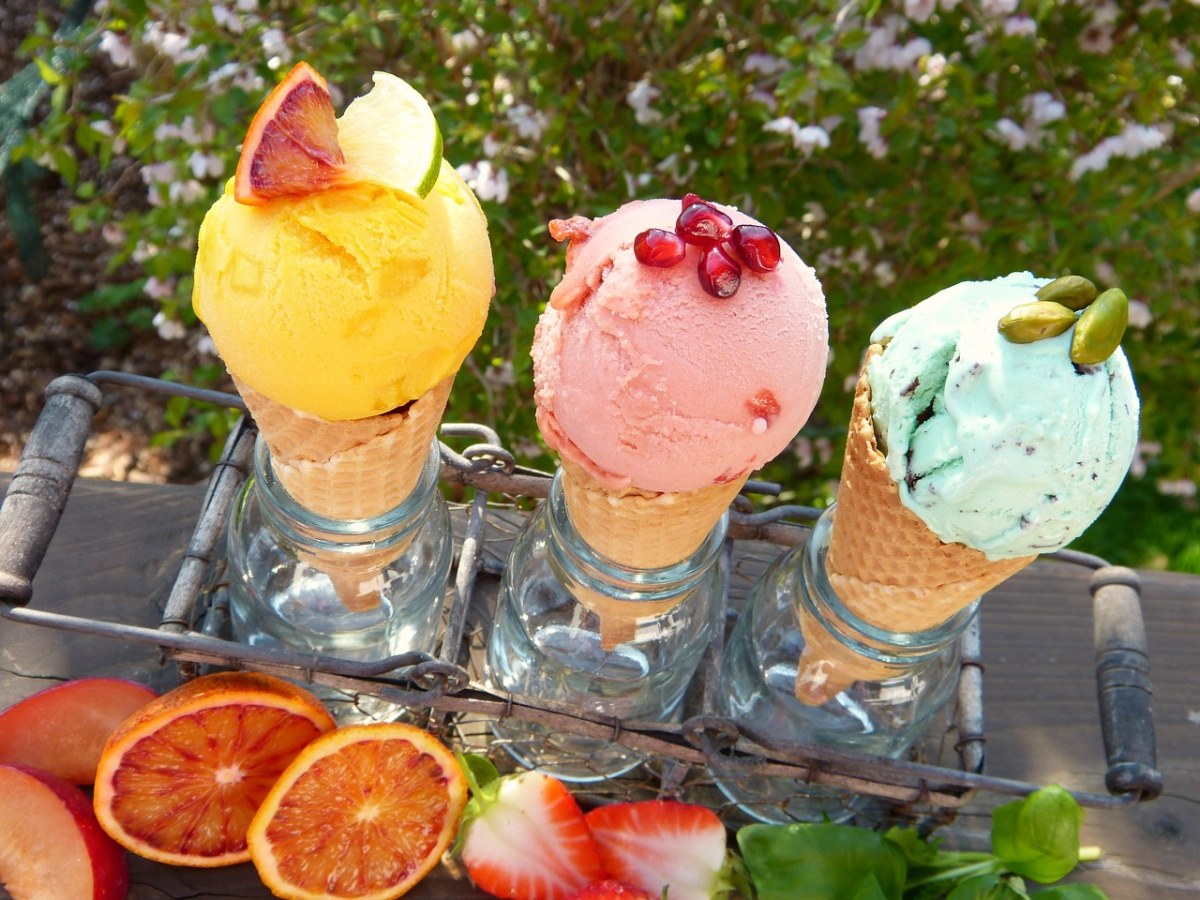 冰淇淋、口味冰淇淋、水果免费图片