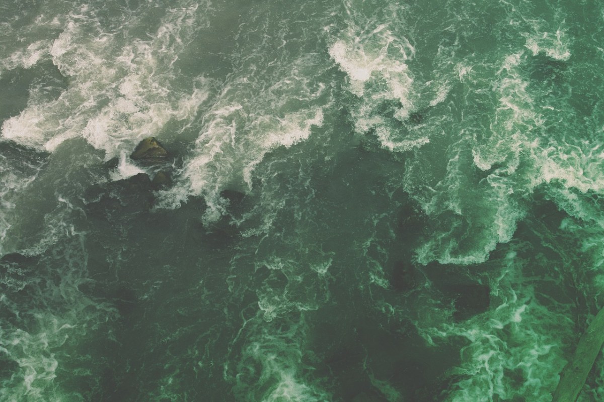 海洋、波、绿色免费图片
